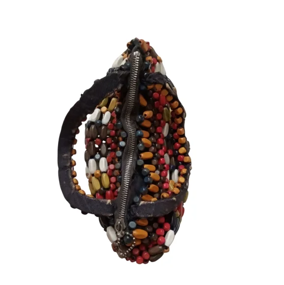 Vintae Multi Color Beaded Handbag - Picture 4 of 4